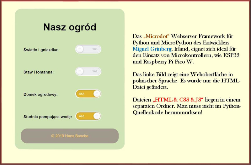 Relais Webserver Oberflaeche polnisch