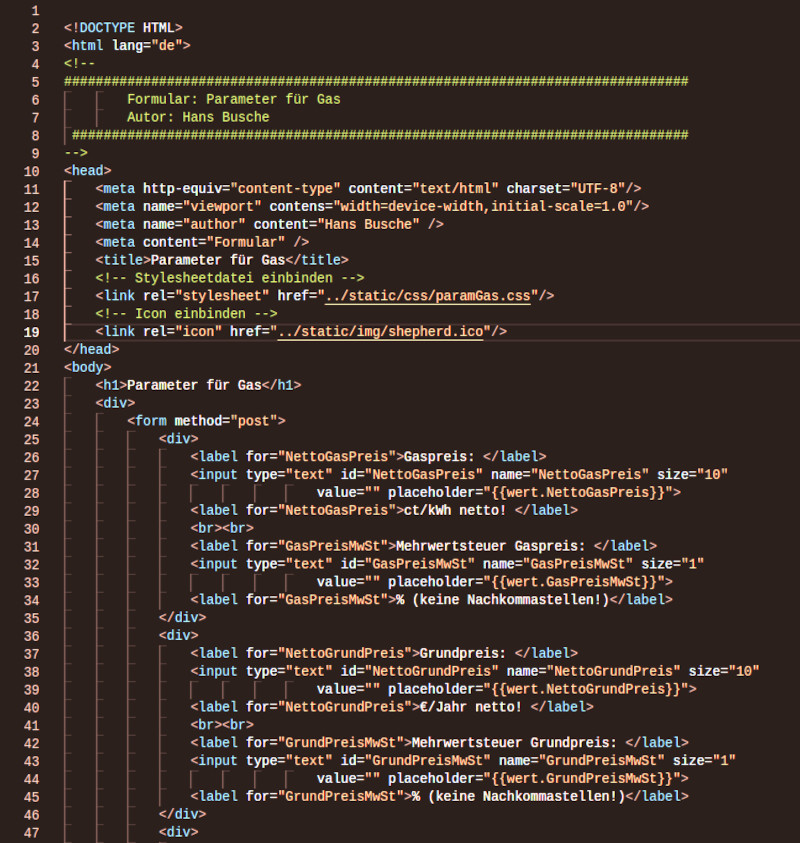Webserver HTML Formular -1-