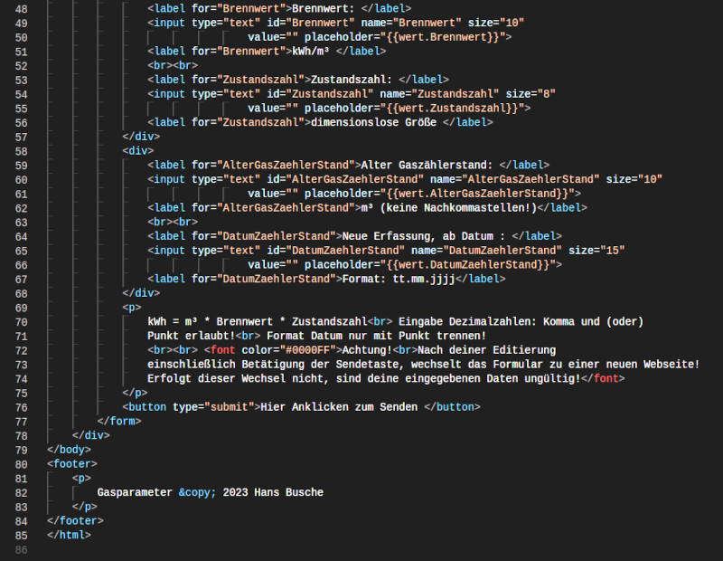 Webserver HTML Formular -2-