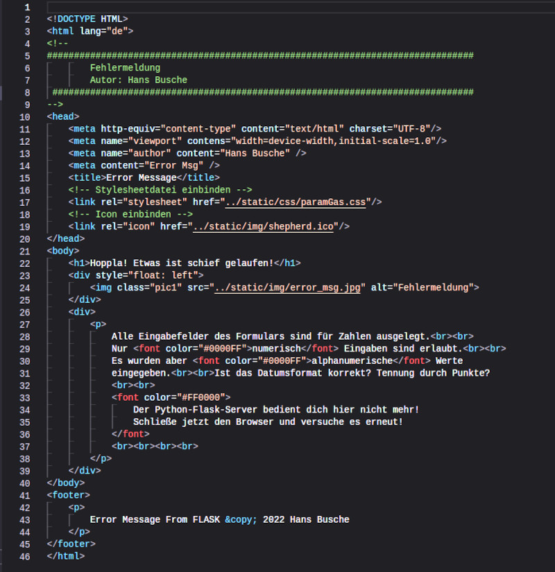 Webserver HTML Formular Fehler -1-