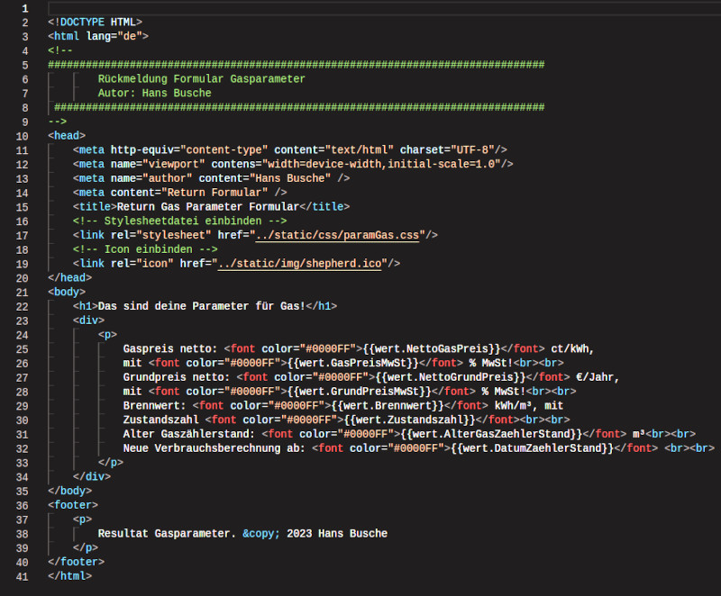 Webserver HTML Formular Resultat -1-