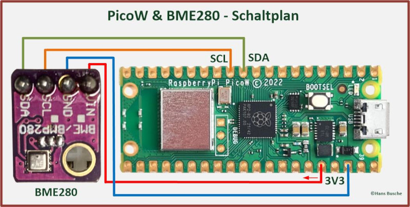 PicoW Webserver BME280 Schaltplan