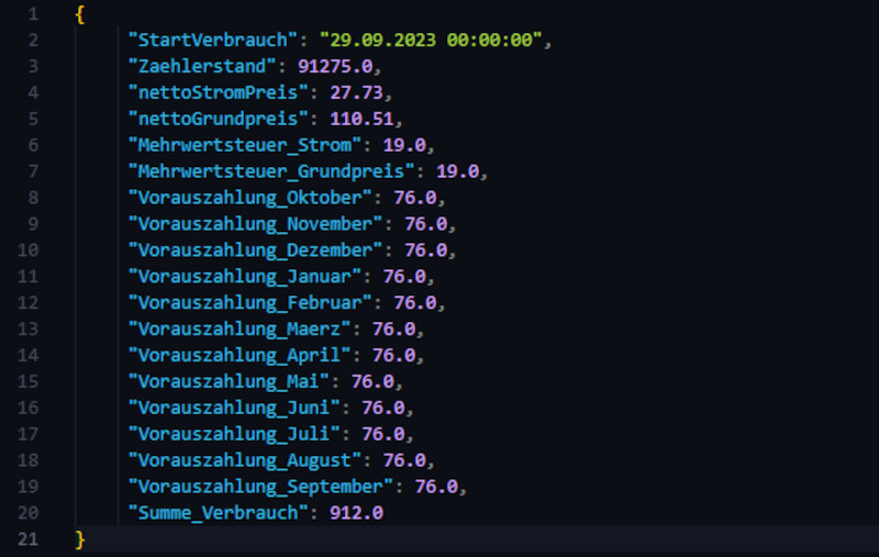 Shelly Modbus Stromparameter JSON