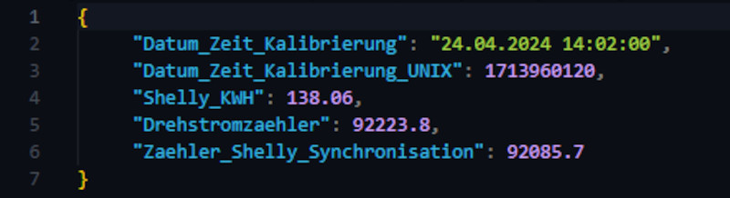 Shelly Modbus Synchronisation JSON