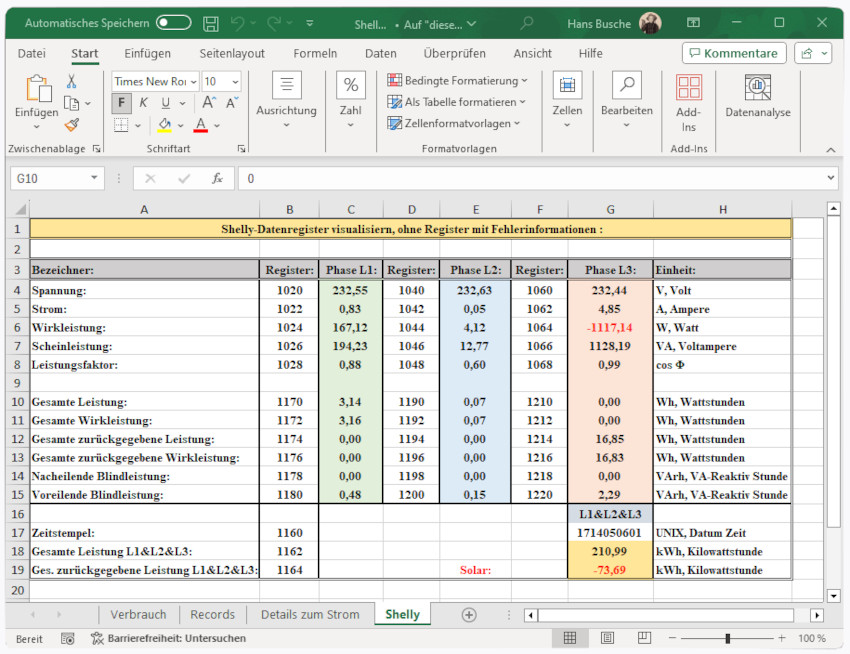 Shelly Modbus Applikation PyQt6 Excel