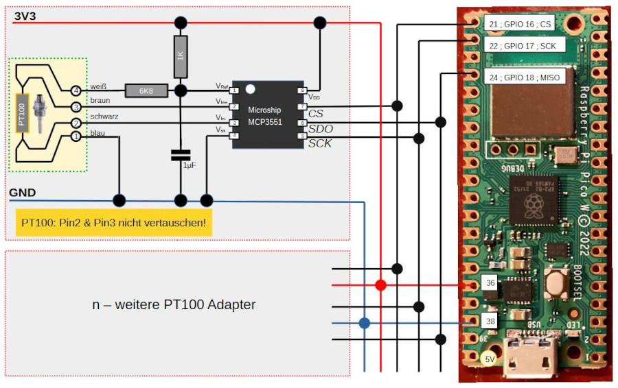 PT100 Schaltplan